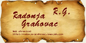 Radonja Grahovac vizit kartica